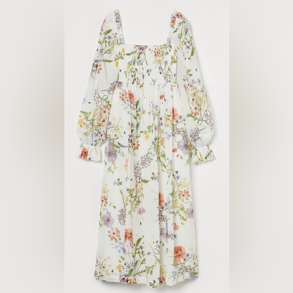 H&M Meadow Floral Dress collection - White with Multicolor Print